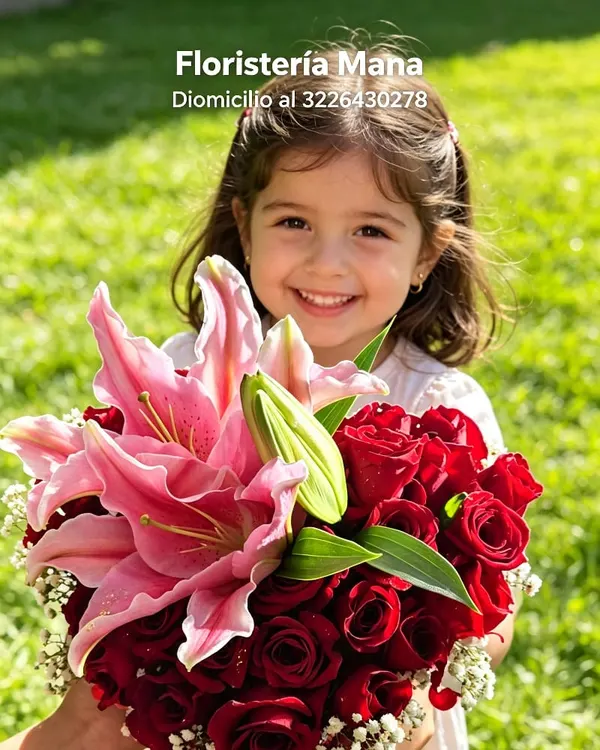 Ramo Lirios y Rosas Rojas